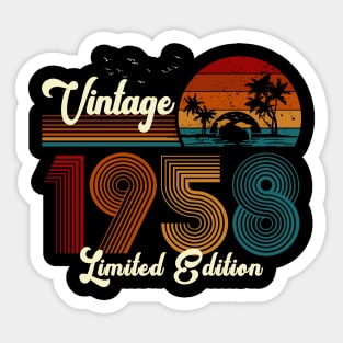 Vintage 1958 Shirt Limited Edition 62nd Birthday Gift Sticker